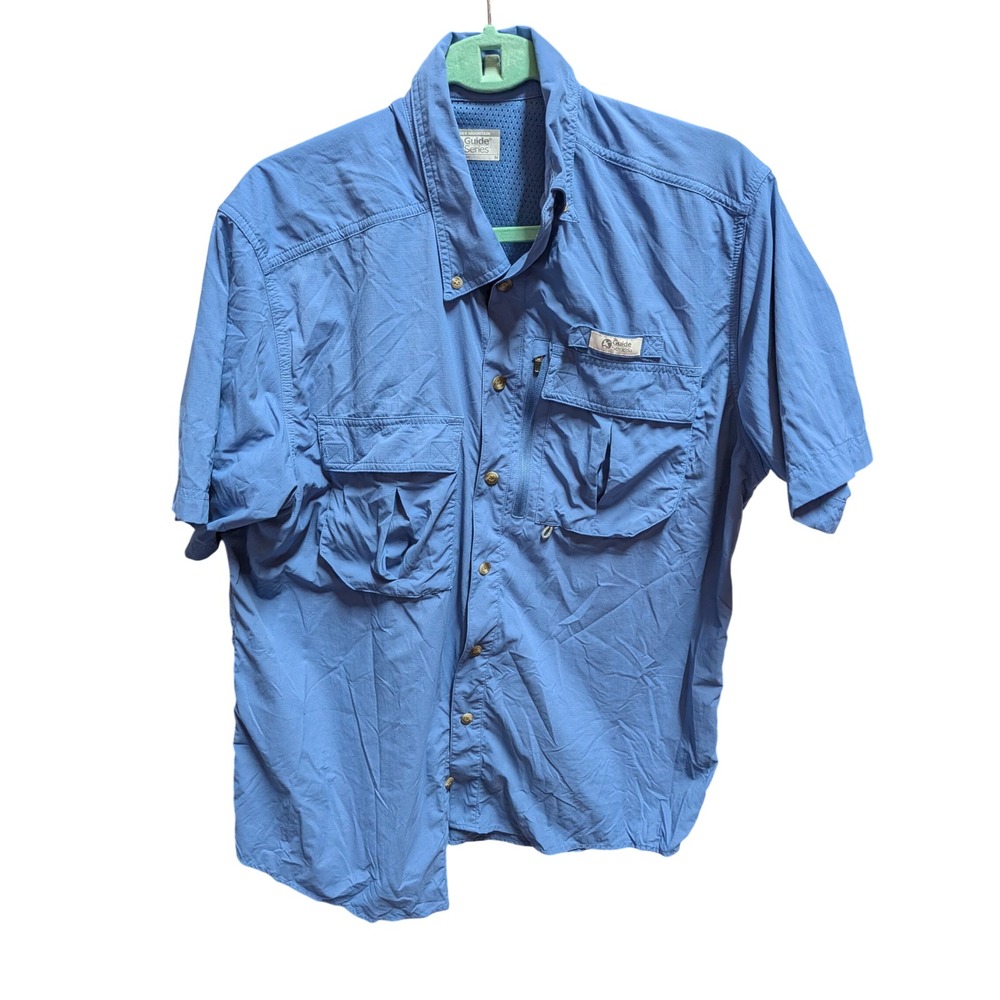 Gander Mountain Guide Series Mens Blue Short Sleeve Vented Fishing Shirt Size M